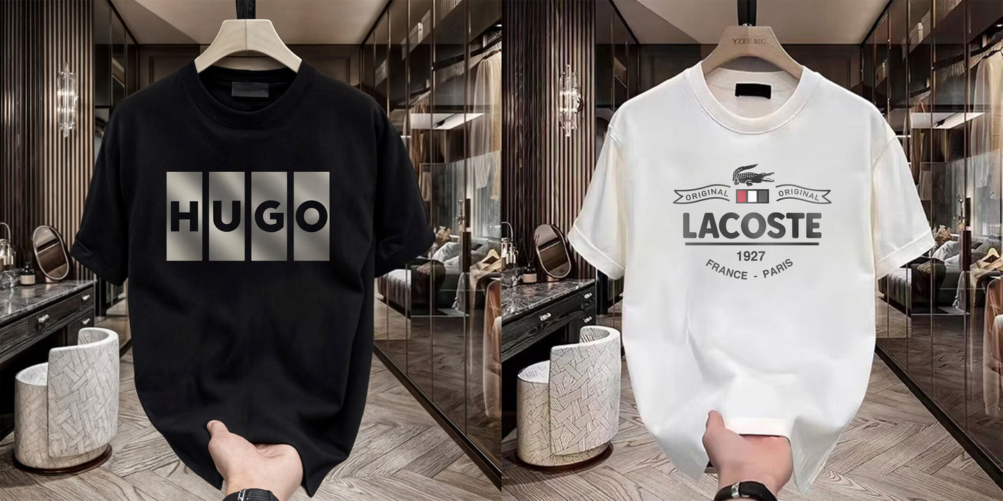 Men's Brand Premium Selling T-Shirt (BD-HUGO BOX+LACOSTE PARIS)