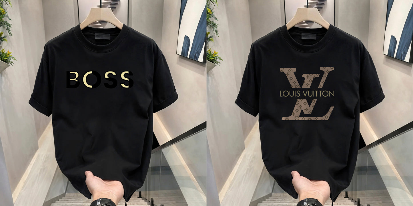 Men's Brand Premium Selling T-Shirt (BD-GOLD BOSS+LV)
