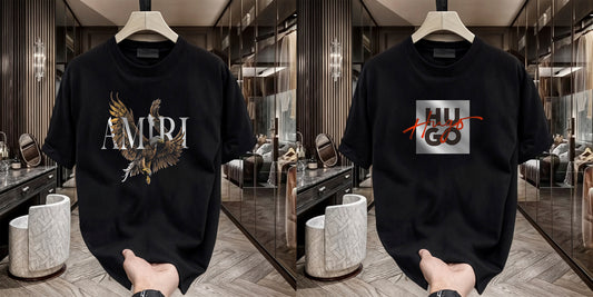 Men's Brand Premium Selling T-Shirt (BD-AMIRI+HUGO RED)