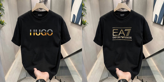 Men's Premium Selling T-Shirts (BD-HUGO GOLD+EA7)