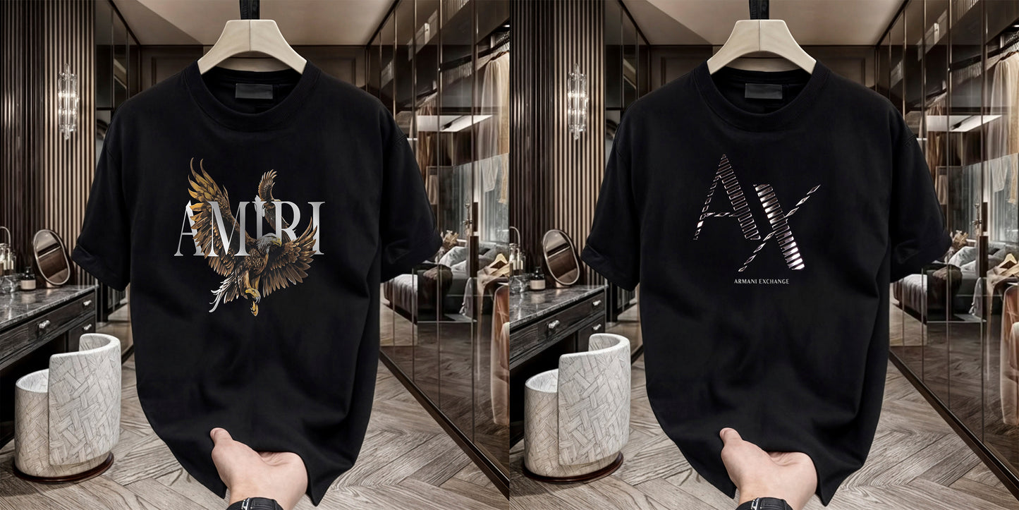 Men's Brand Premium Selling T-Shirt (BD-AMIRI+AX CUT)