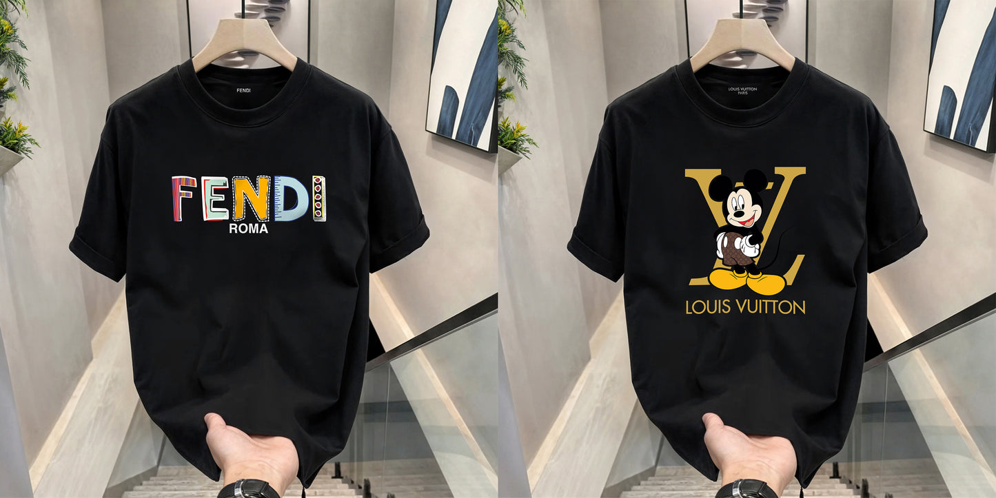 Men's Premium Selling T-Shirts (BD-FENDI COLORFUL+LV MICKEY)
