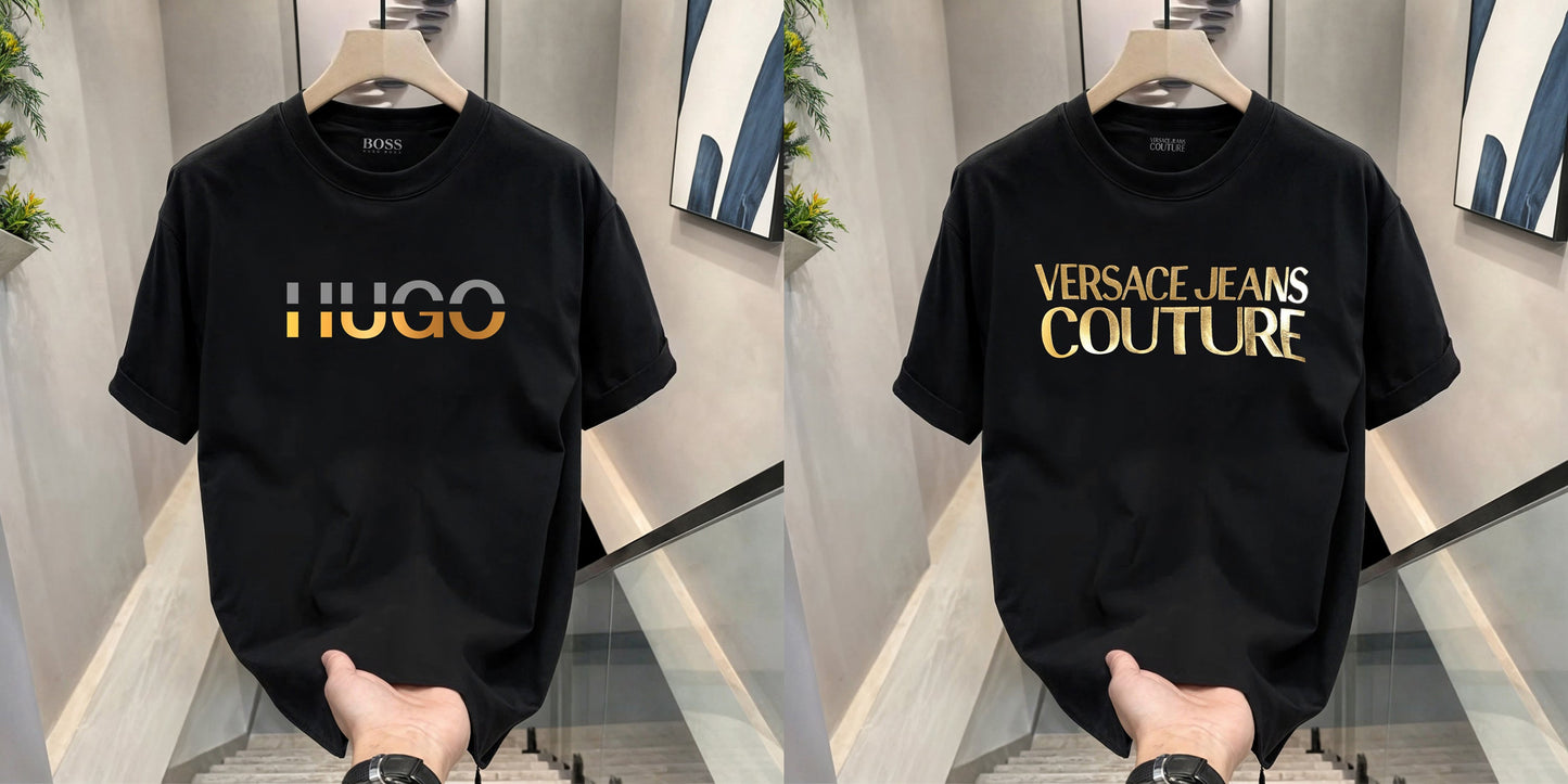 Men's Premium Selling T-Shirts (BD-HUGO GOLD+VERSACE)