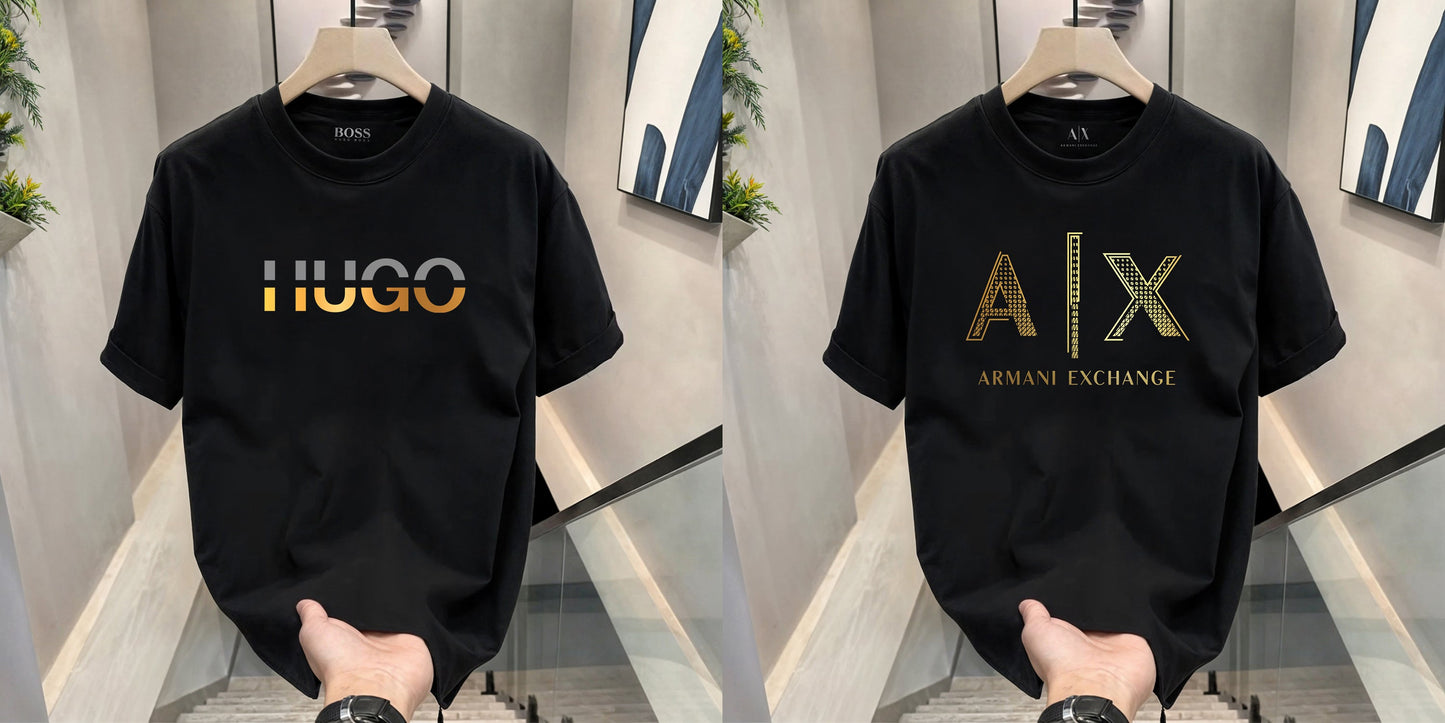Men's Premium Selling T-Shirts (BD-HUGO GOLD+AX GOLD)