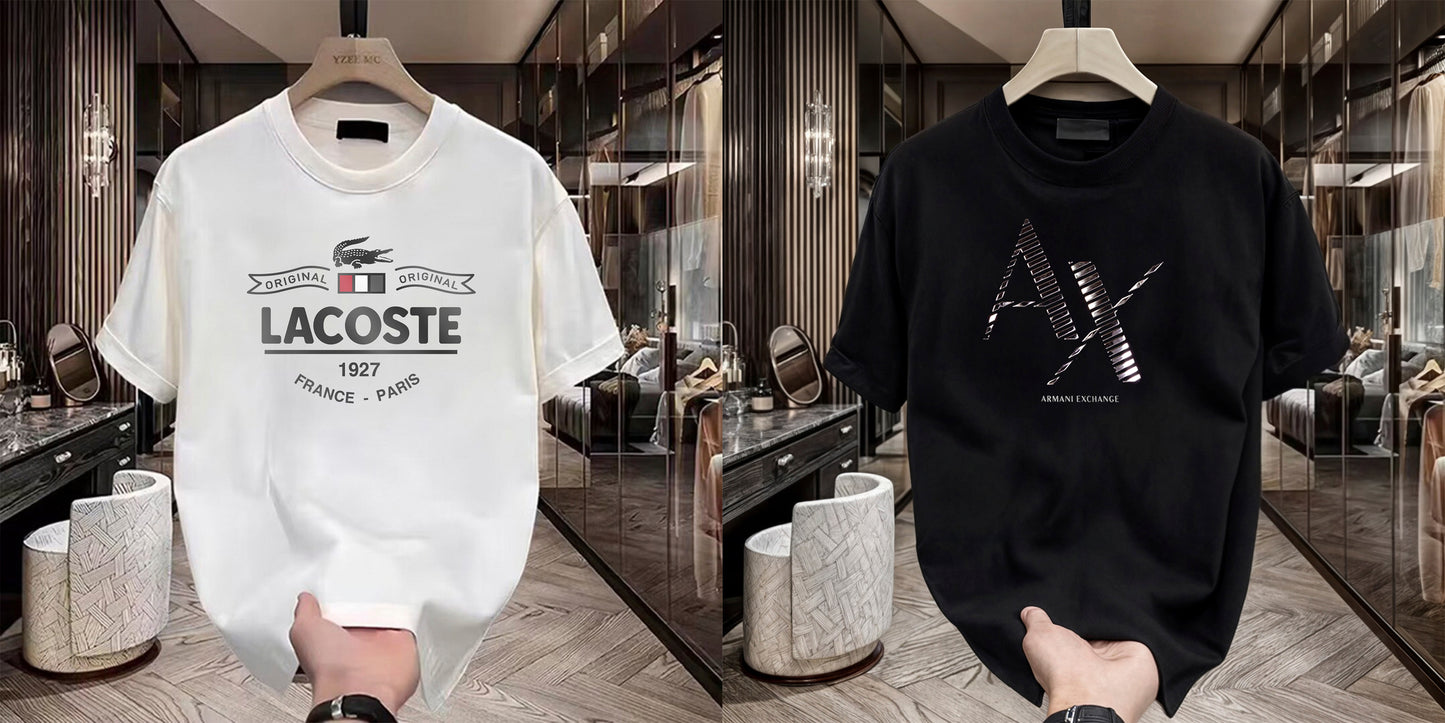 Men's Brand Premium Selling T-Shirt (BD-LACOSTE PARIS+AX CUT)