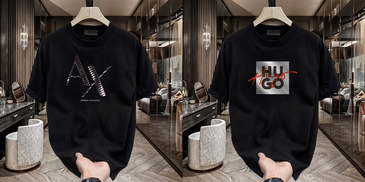 Men's Brand Premium Selling T-Shirt (BD-AX CUT+HUGO RED)