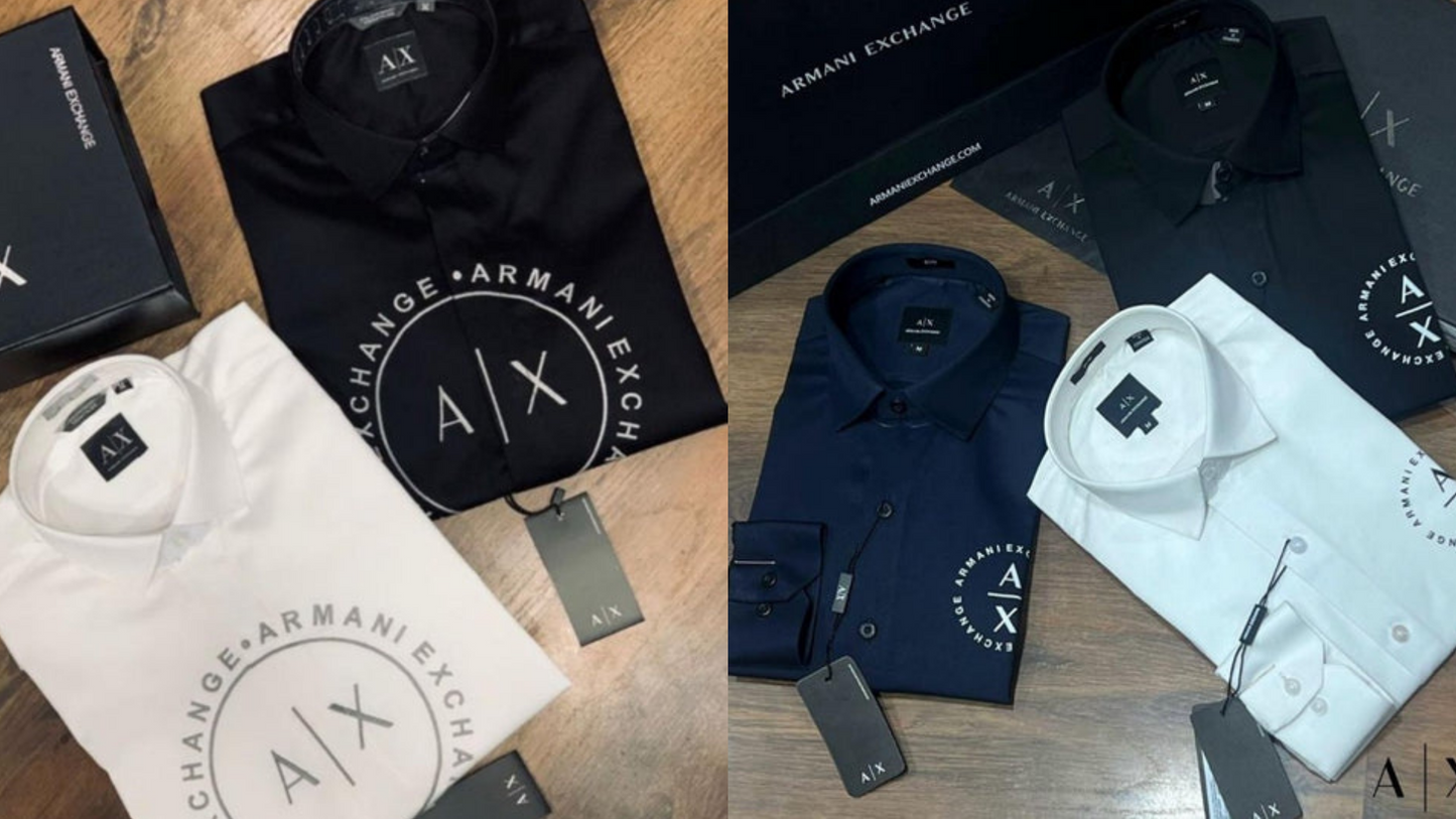 Luxury And Premium Cotton Shirt For Men (BD-ARMANI 2 BLACK + ARMANI 1 BLACK)