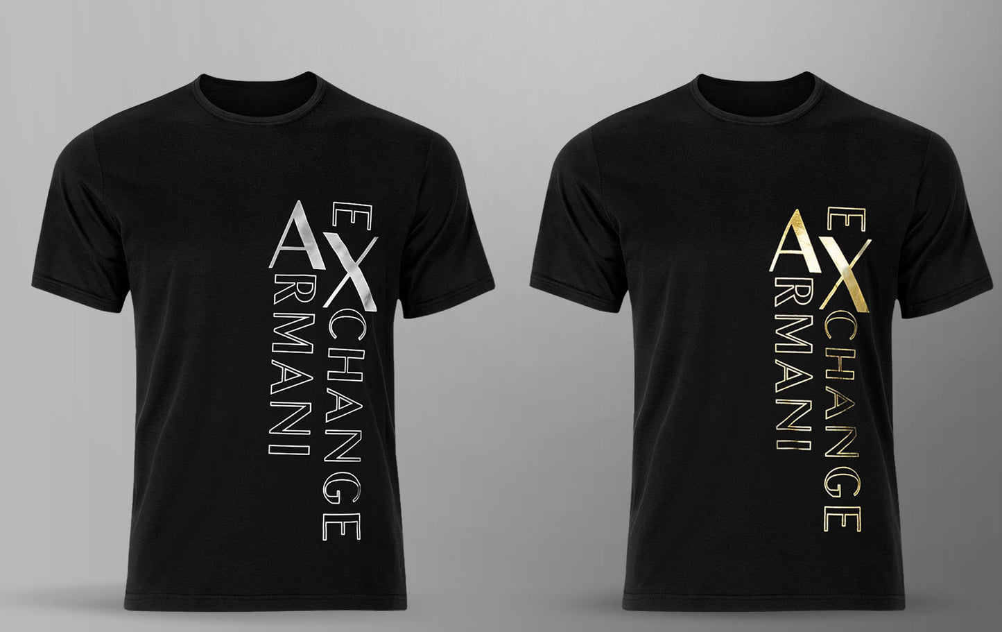 Men's Premium Selling T-shirt (BD-ARMANI EXCHANGE SILVER + ARMANI EXCHANGE)