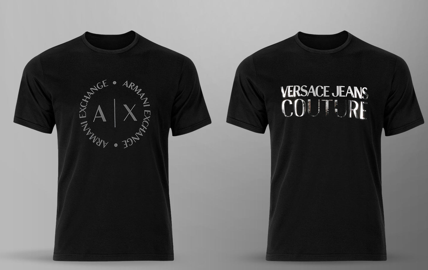 Men's Premium Selling T-shirt (BD-ARMANI ROUND + VERSACE SILVER)