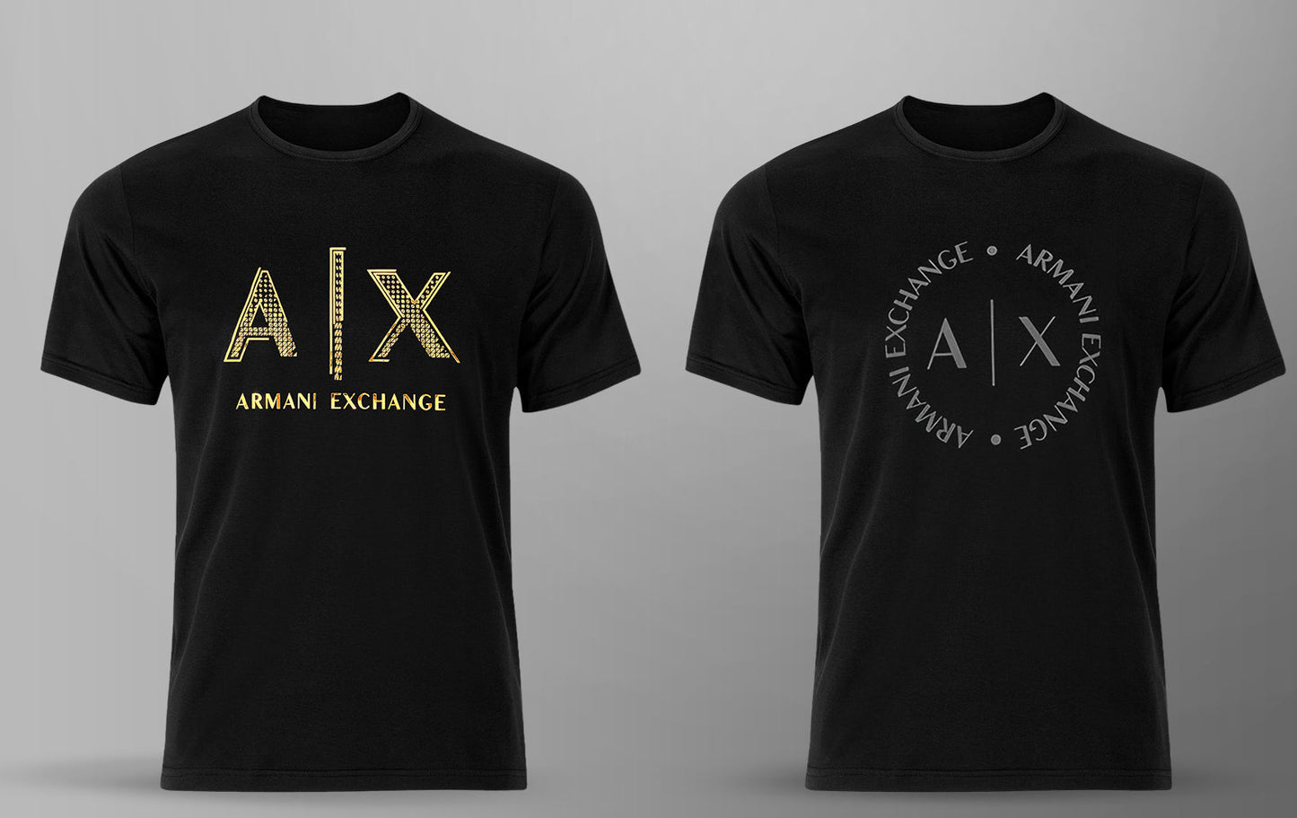 Men's Premium Selling T-shirt (BD-ARMANI ROUND + AX GOLD)