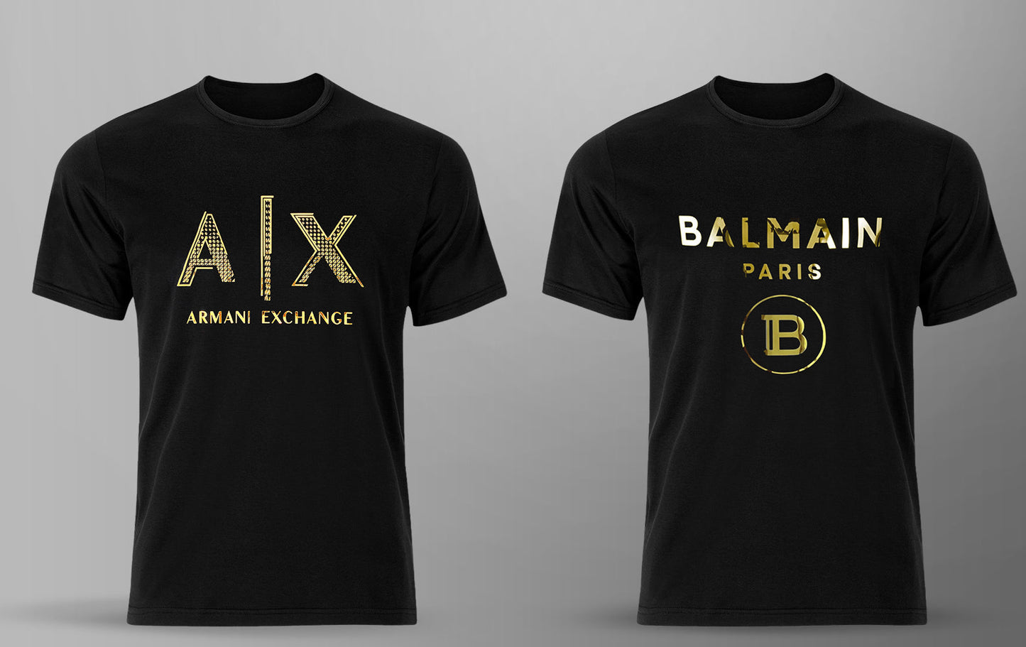 Men's Premium Selling T-shirt (BD-AX GOLD + BALMAIN GOLD)