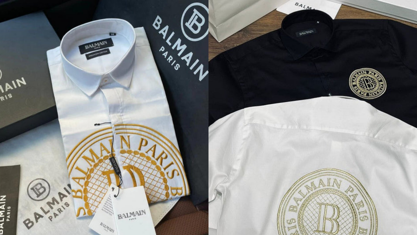 Luxury And Premium Cotton Shirt For Men (BD-BALMAIN 1 BLACK + BALMAIN 4 BLACK)