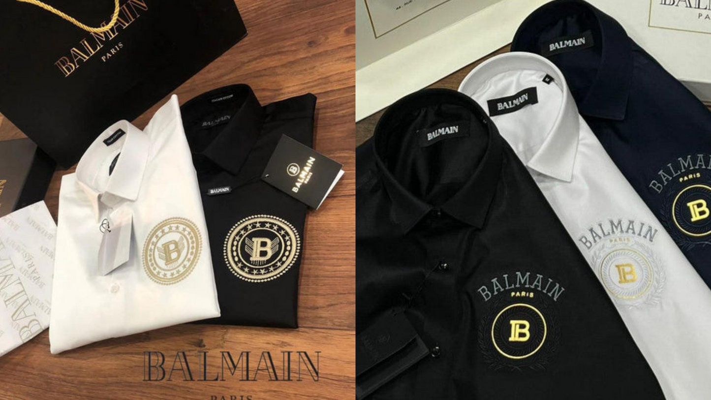Luxury And Premium Cotton Shirt For Men (BD-BALMAIN 2 BLACK + BALMAIN 3 BLACK)