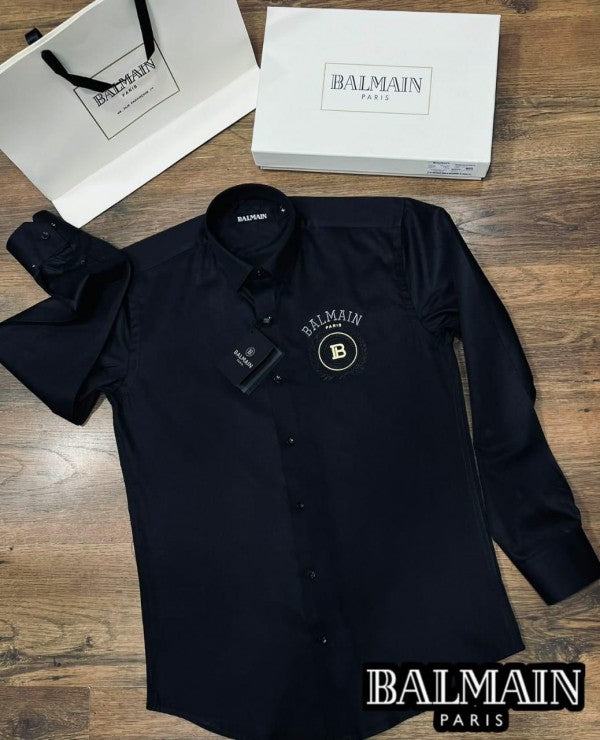 Luxury And Premium Cotton Shirt For Men (BD-BALMAIN 1 BLACK + BALMAIN 3 BLACK)