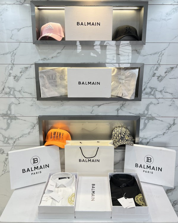 Luxury And Premium Cotton Shirt For Men (BD-ARMANI 1 BLACK + BALMAIN 4 BLACK)