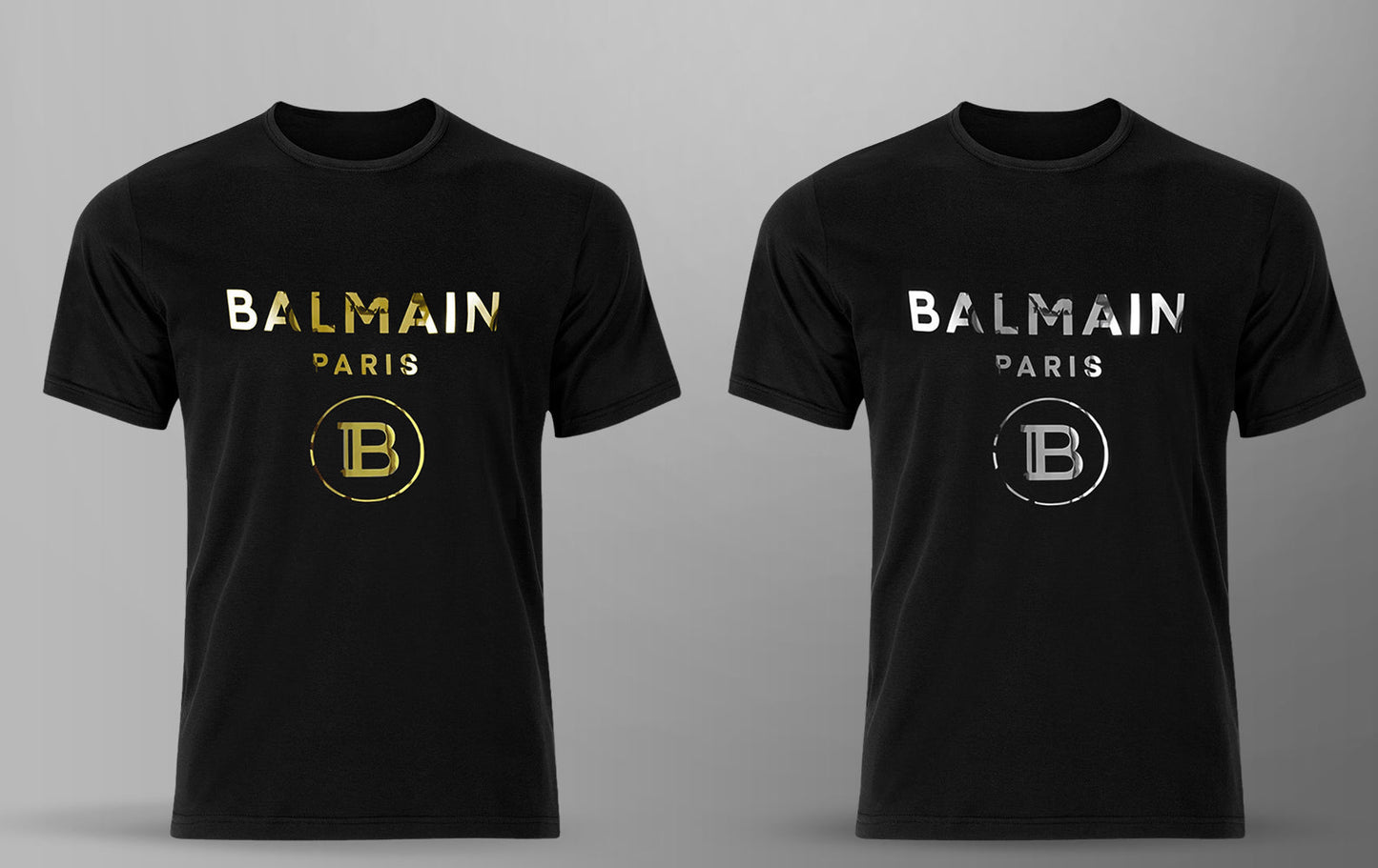 Men's Premium Selling T-shirt (BD-BALMAIN GOLD + BALMAIN SILVER)
