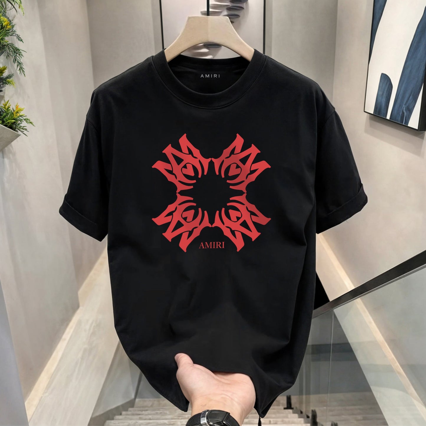Men's Premium Selling T-Shirts (BD-LV DROP+AMIRI RED)