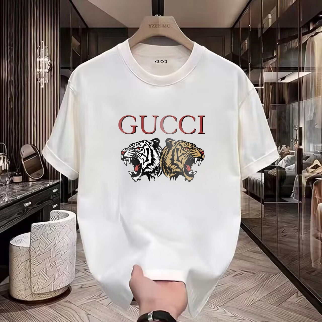 Men's Premium Selling T-Shirts (BD-GUCCI TIGER+ARMANI EXCHANGE SILVER)