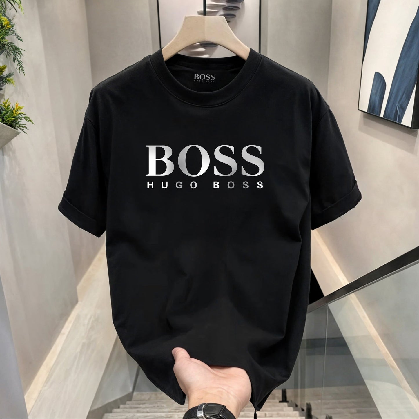 Men's Premium Selling T-Shirts (BD-BALMAIN SILVER+ HUGO BOSS)