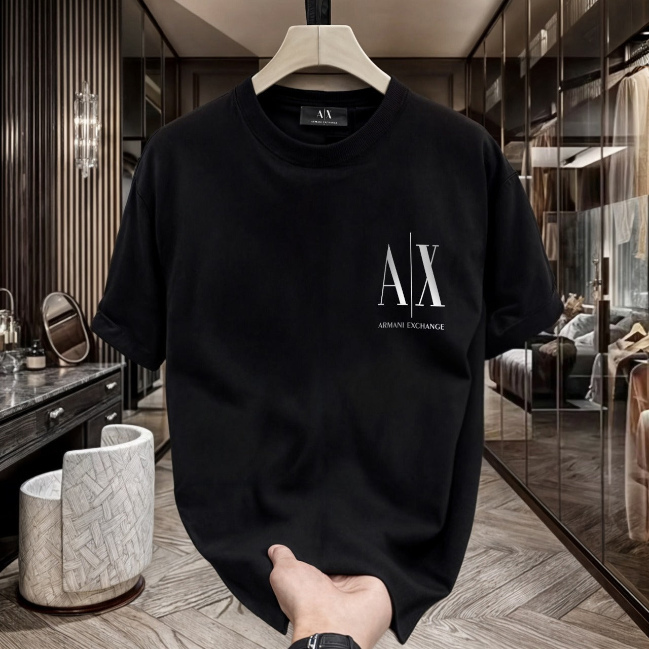 Men's Premium Selling T-Shirts (BD-SMALL AX WHITE+BALMAIN GOLD)