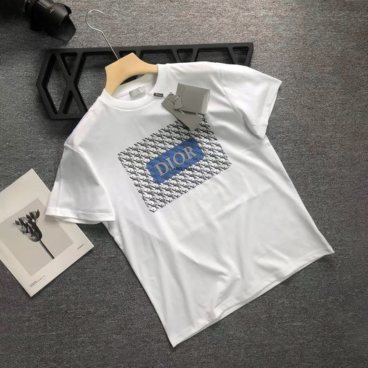 Men's Luxury Premium Selling T-Shirt (BD-DIOR BLUE+BALENCIAAA MODE)