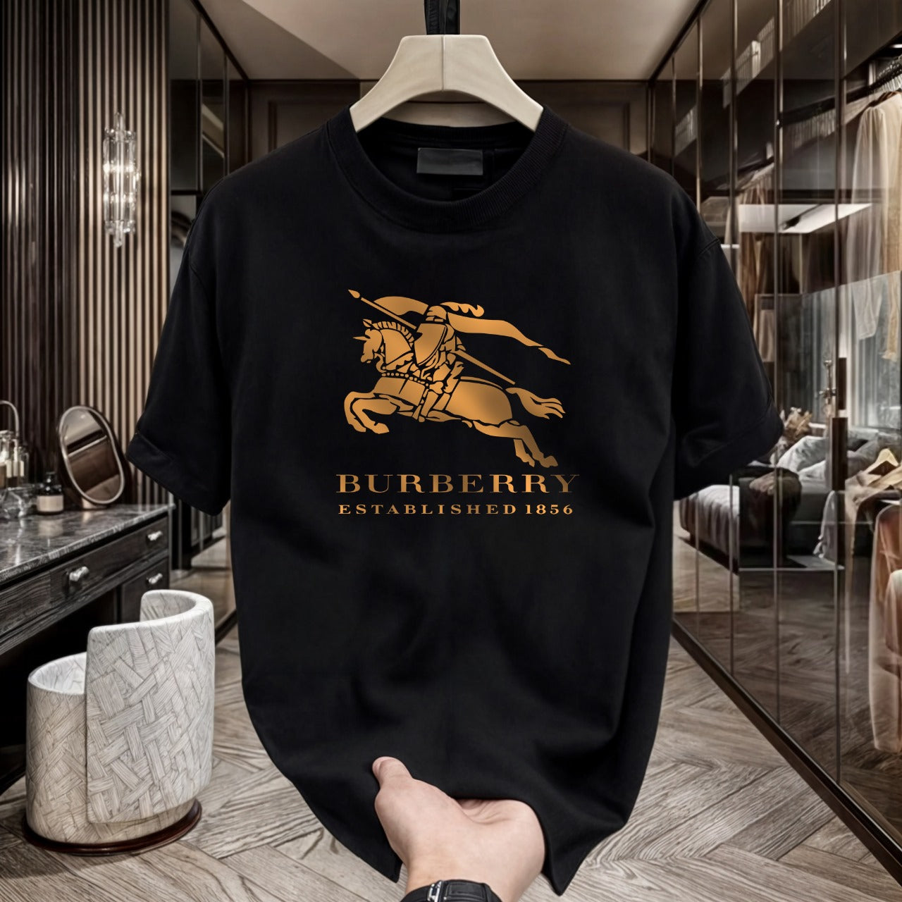 Men's Brand Premium Selling T-Shirt (BD-BURBERRY GOLD+CK)