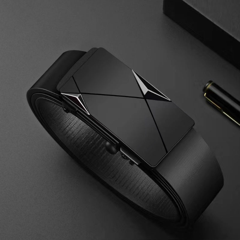 New PU Leather Men's Belt Without Teeth