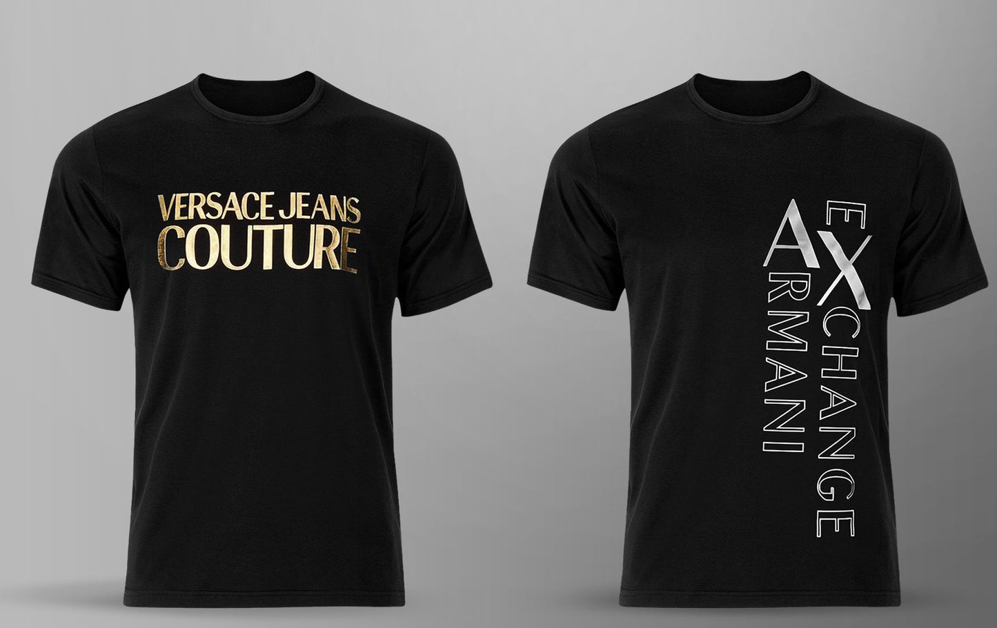 Men's Premium Selling T-shirt (BD-VERSACE + ARMANI EXCHANGE SILVER)