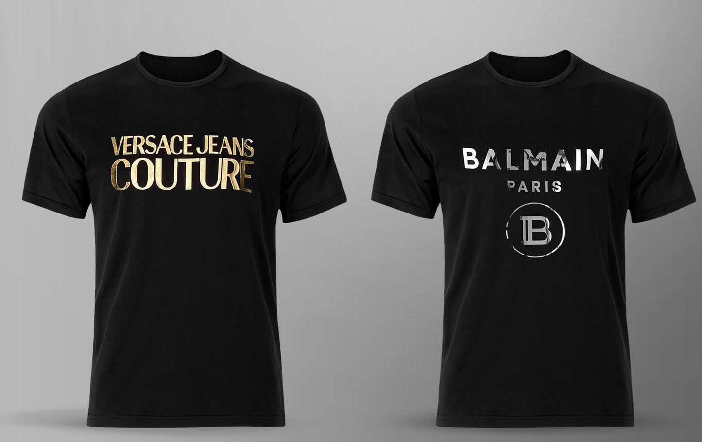 Men's Premium Selling T-shirt (BD-BALMAIN SILVER + VERSACE)