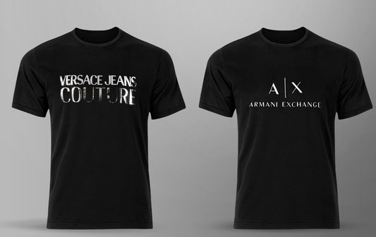 Men's Premium Selling T-shirt (BD-VERSACE SILVER + AX WHITE)