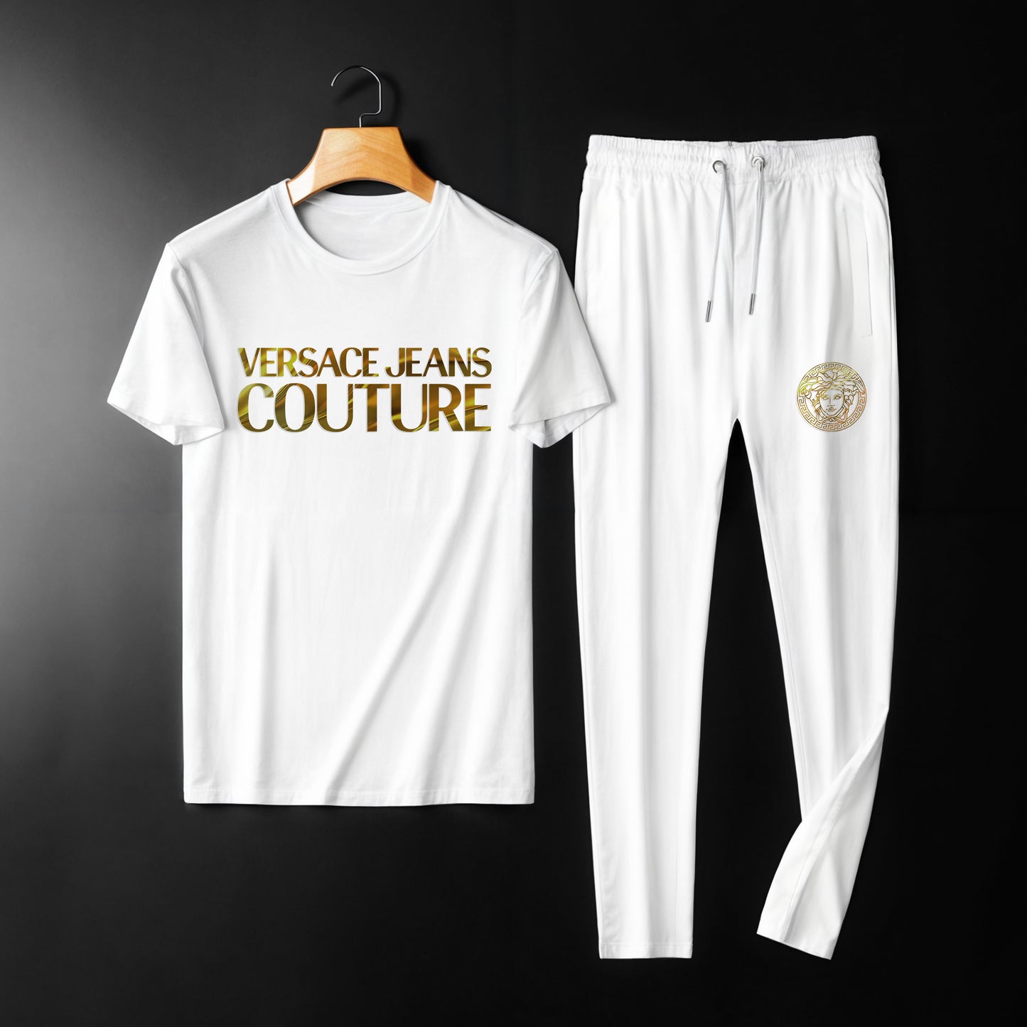 Men's Premium Selling Combo Co-ords (BD-VERSACE C-SET WHITE + AX GOLD C-SET BLACK)