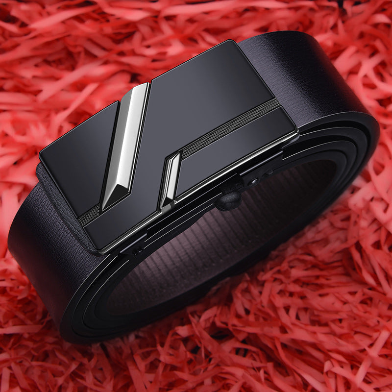 New PU Leather Men's Belt Without Teeth
