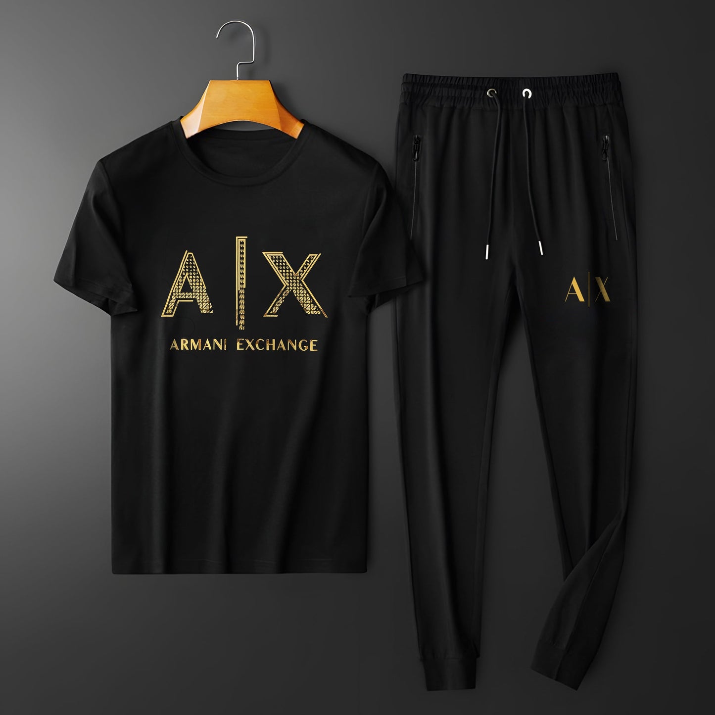 Men's Premium Selling Combo Co-ords (BD-VERSACE C-SET WHITE + AX GOLD C-SET BLACK)