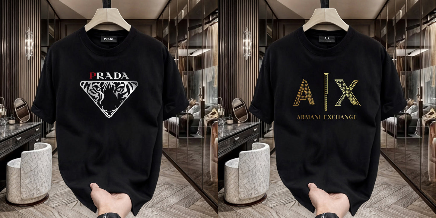 Men's Premium Selling T-Shirts (BD-PRADA+AX GOLD)