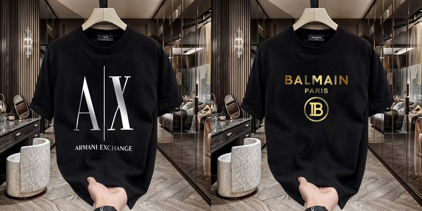 Men's Premium Selling T-Shirts (BD-AX FULL+BALMAIN GOLD)