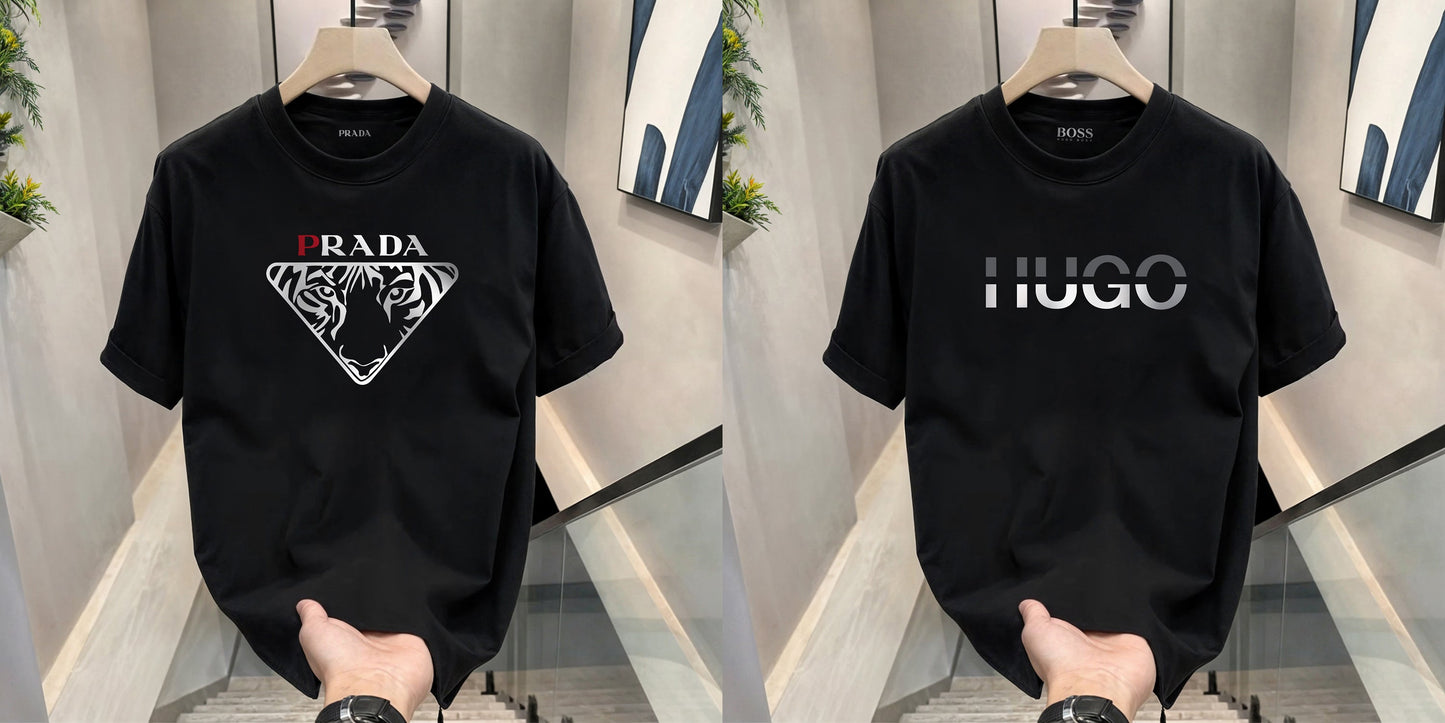 Men's Premium Selling T-Shirts (BD-Prada+ HUGO SILVER)