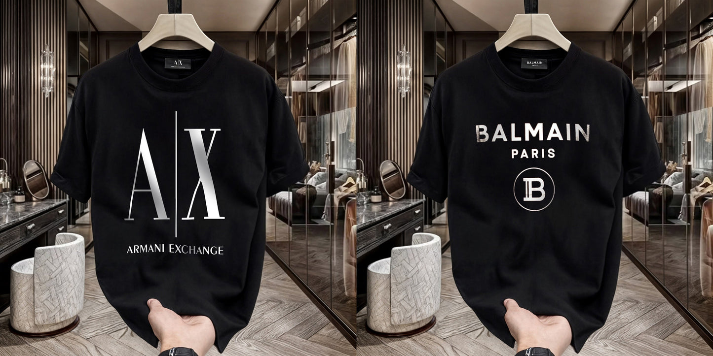 Men's Premium Selling T-Shirts (BD-AX FULL+BALMAIN SILVER)