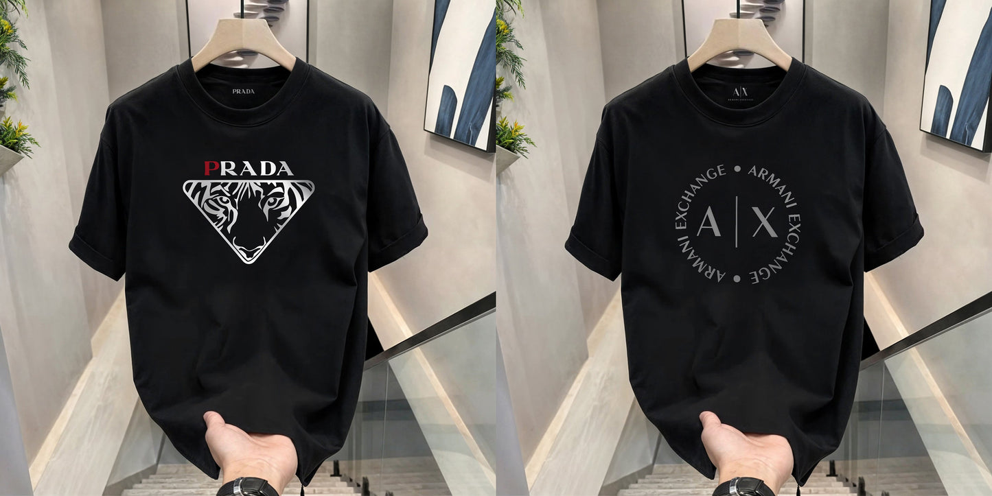 Men's Premium Selling T-Shirts (BD-Prada+ Armani Round)