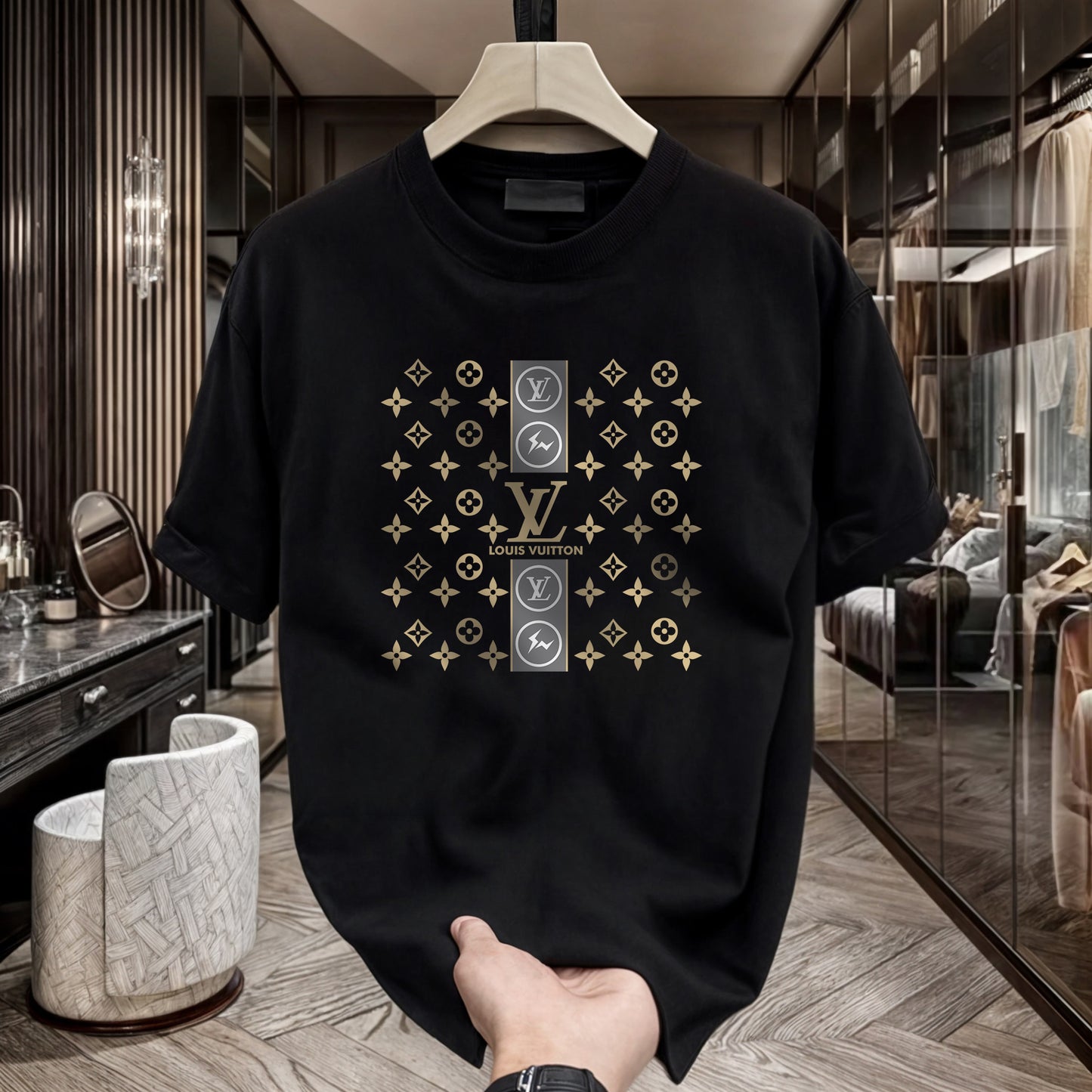 Men's Brand Premium Selling T-Shirt (BD-AMIRI+LV STARS)