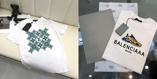 Men's Luxury Premium Selling T-Shirt (BD-LV GREEN+BALENCIAAA MODE)