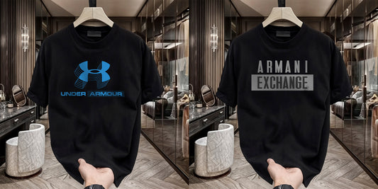 Men's Brand Premium Selling T-Shirt (BD-BLUE ARMOUR+ARMANI GREY)