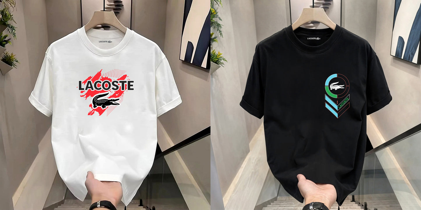 Men's Premium Selling T-Shirts (BD-LACOSTE RED+LACOSTE BLUE)