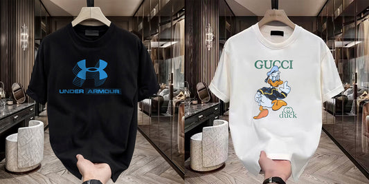 Men's Brand Premium Selling T-Shirt (BD-BLUE ARMOUR+GUCCI DUCK)