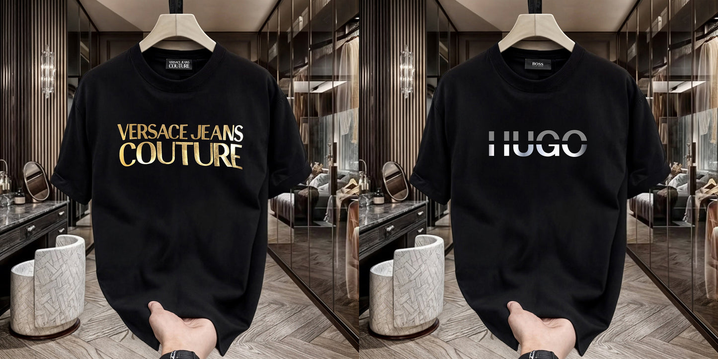 Men's Premium Selling T-Shirts (BD-Versace+ Hugo Silver)