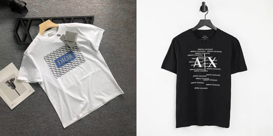 Men's Luxury Premium Selling T-Shirt (BD-DIOR BLUE+A/X TEXT)