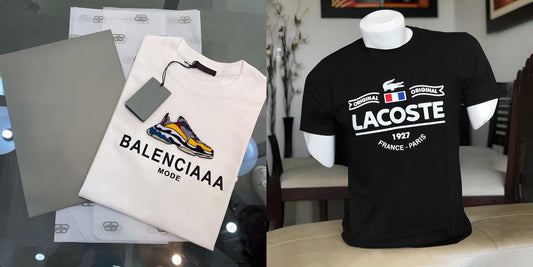 Men's Luxury Premium Selling T-Shirt (BD-BALENCIAAA MODE+LACOSTE FRANCE)