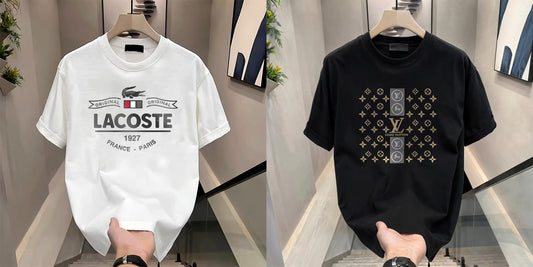 Men's Brand Premium Selling T-Shirt (BD-LACOSTE PARIS+LV STARS)