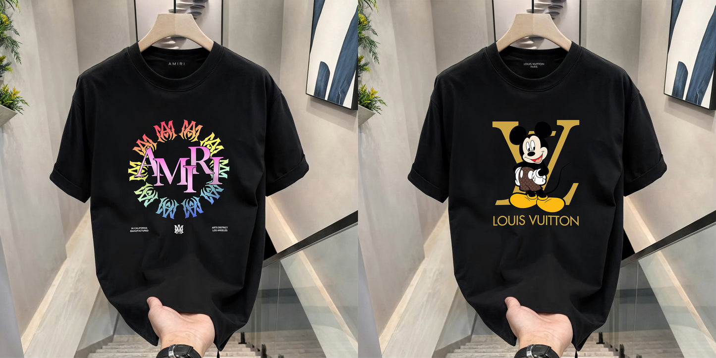 Men's Premium Selling T-Shirts (BD-AMIRI COLORFUL+LV MICKEY)