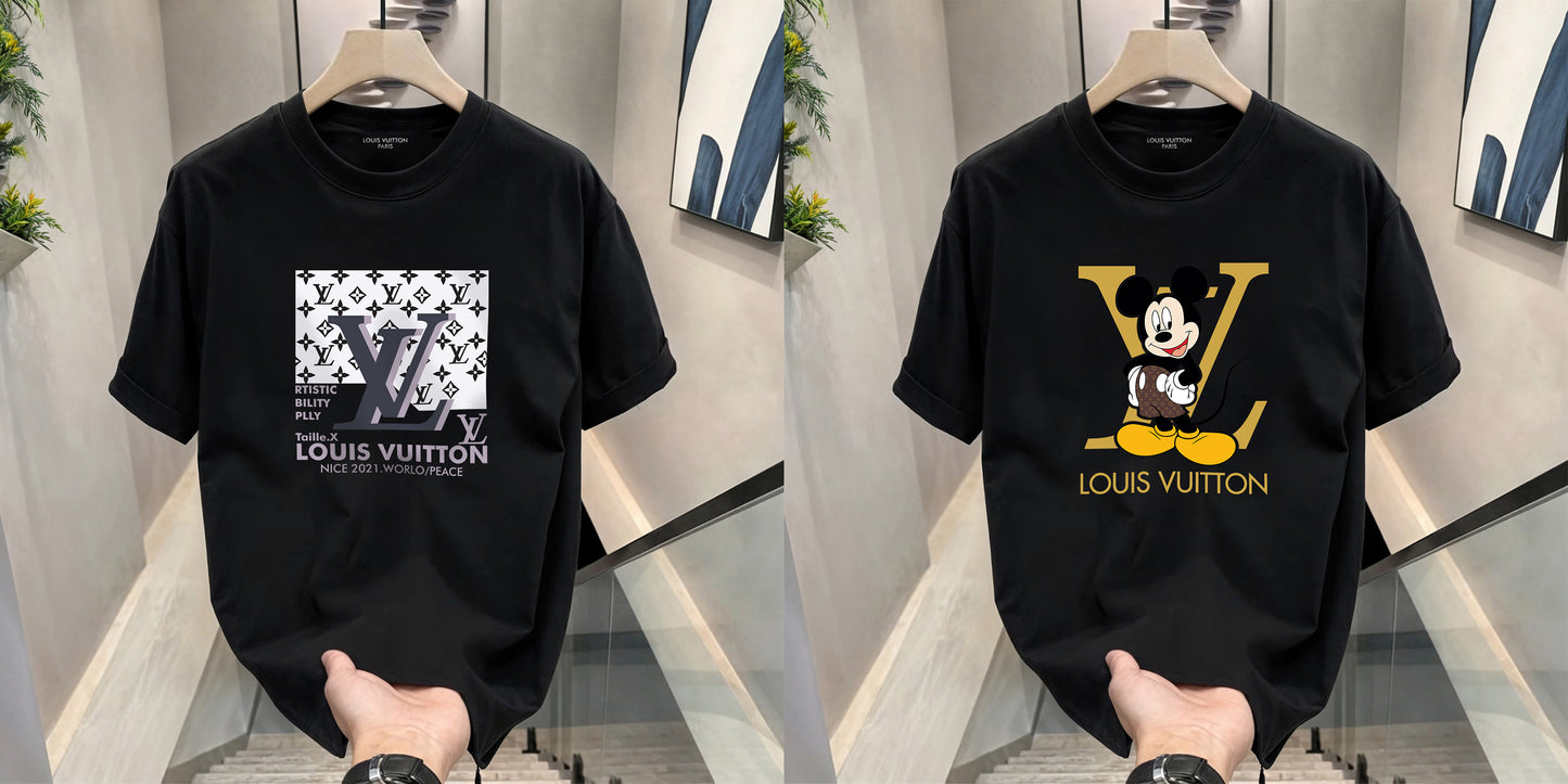 Men's Premium Selling T-Shirts (BD-LV GREY +LV MICKEY)