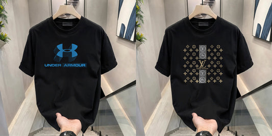 Men's Brand Premium Selling T-Shirt (BD-BLUE ARMOUR+LV STARS)